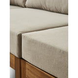 Salon de jardin d'angle modulable LEVATA OTTOMAN - Bois d'acacia FSC - 6 personnes - Gris de lin + Housse incluse
