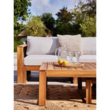 Salon de jardin d'angle modulable LEVATA OTTOMAN - Bois d'acacia FSC - 6 personnes - Blanc cassé + Housse incluse
