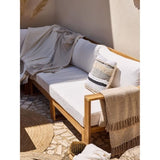 Salon de jardin d'angle modulable LEVATA XL - Bois d'acacia FSC - 8 personnes - Blanc cassé + Housse incluse