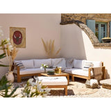 Salon de jardin d'angle modulable LEVATA XL - Bois d'acacia FSC - 8 personnes - Blanc cassé + Housse incluse