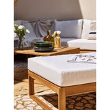 Salon de jardin d'angle modulable LEVATA XL - Bois d'acacia FSC - 8 personnes - Blanc cassé + Housse incluse