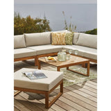 Salon de jardin d'angle modulable LEVATA XL - Bois d'acacia FSC - 8 personnes - Gris de lin + Housse incluse