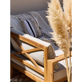 Salon de jardin d'angle modulable LEVATA XXL - Bois d'acacia FSC - 9 personnes - Gris de lin + Housse incluse