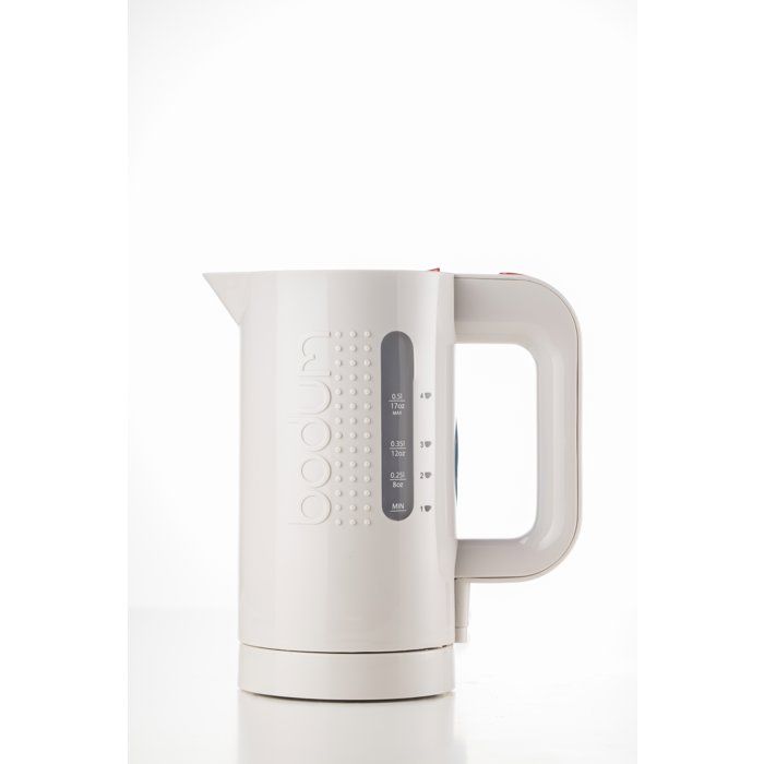 Bouilloire électrique - BODUM - BISTRO - 1300 W - 1 L - Socle 360° - Blanc
