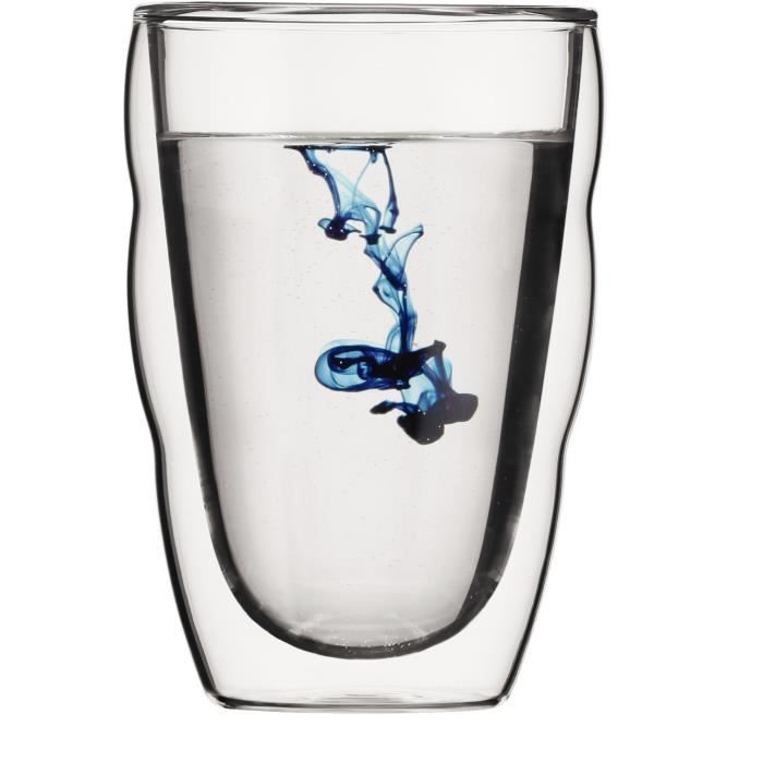 Set 6 verres thermo - BODUM - Pilatus - Double paroi - 0.35 l - Transparent