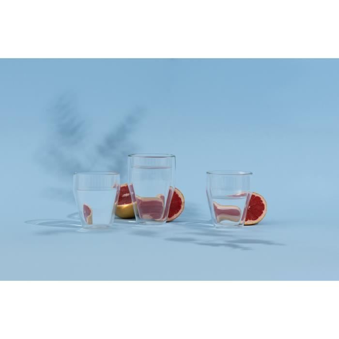 Set 6 verres thermo - BODUM - Titlis - Double paroi - 0.35 l - Transparent