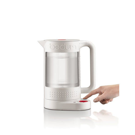 Bouilloire électrique double paroi - BODUM - BISTRO - 1500 W - 1,1 L - 5 températures - Intérieur en verre - Blanc