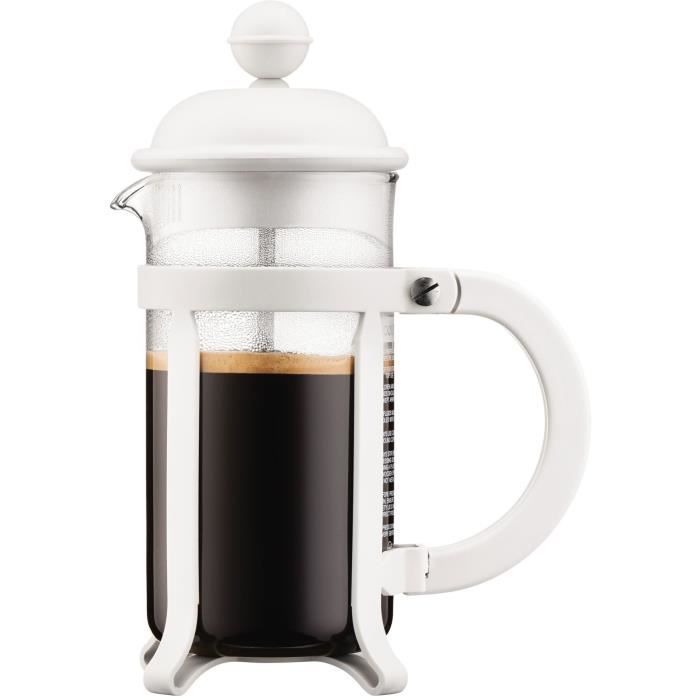Cafetiere a piston - BODUM - Java - Monture et couvercle en plastique - 3 tasses - 0.35 l - Blanc creme