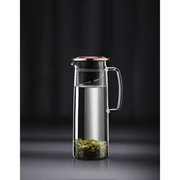 Pichet infuseur en verre - BODUM - Biasca - Couvercle cuivre avec filtre - 1.2 l - Transparent