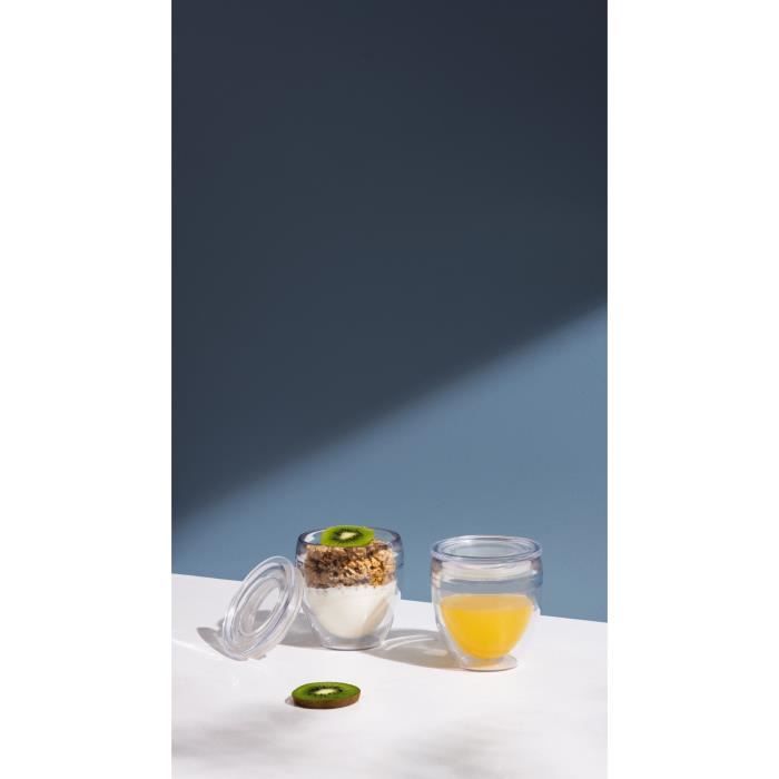 Set 2 gobelets - BODUM - Pavina To Go - Double paroi plastique - Couvercle hermétique - 20 cl - Transparent