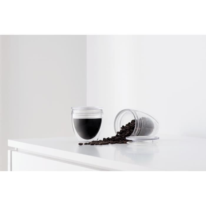 Set 2 gobelets BODUM - Pavina To Go - Double paroi plastique - Couvercle hermétique - 30 cl - Transparent