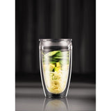 Set 2 gobelets BODUM - Pavina To Go - Double paroi plastique - Couvercle hermétique - 40 cl - Transparent
