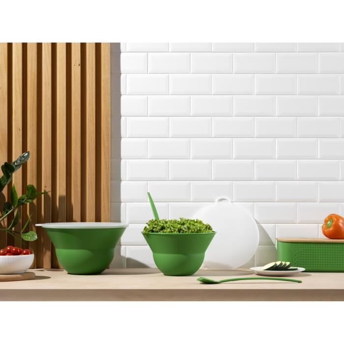 Ensemble de 2 saladiers 3 l et 4.9 l avec couvercle silicone - BODUM - Topee - Apple
