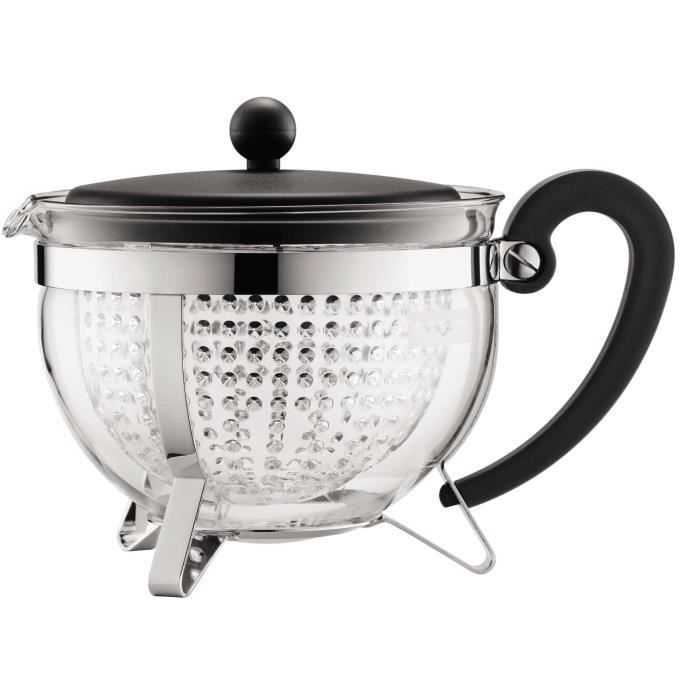 Théiere - BODUM - Chamboard - Tamis plastique - 1.3 l - Noir