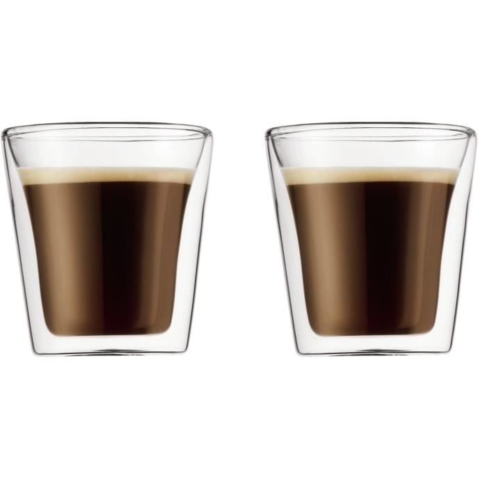 Set 2 verres - BODUM - Canteen - Double paroi - 0.1 l - Transparent