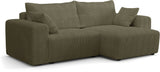 Canapé fixe d'angle réversible - 4 places - BOGOTA - Tissu Vert - 227 x 138 x 86 cm