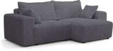 Canapé fixe d'angle réversible - 4 places - BOGOTA - Tissu Gris anthracite - 227 x 138 x 86 cm