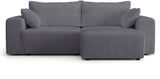 Canapé fixe d'angle réversible - 4 places - BOGOTA - Tissu Gris anthracite - 227 x 138 x 86 cm