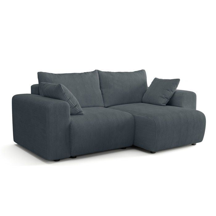 Canapé fixe d'angle réversible - 4 places - BOGOTA - Tissu Gris anthracite - 227 x 138 x 86 cm