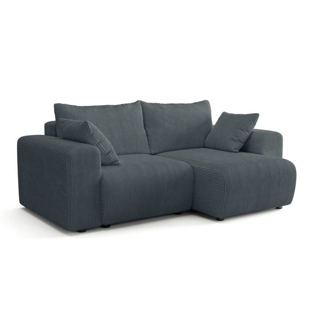 Canapé fixe d'angle réversible - 4 places - BOGOTA - Tissu Gris anthracite - 227 x 138 x 86 cm