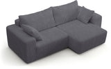 Canapé fixe d'angle réversible - 4 places - BOGOTA - Tissu Gris anthracite - 227 x 138 x 86 cm