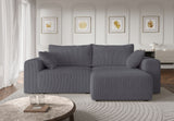 Canapé fixe d'angle réversible - 4 places - BOGOTA - Tissu Gris anthracite - 227 x 138 x 86 cm