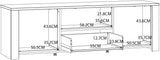 Meuble TV - BOHOL - Blanc - L 166,1 x P 42 x H 51,8 cm - 2 portes + 1 tiroir + 1 niche