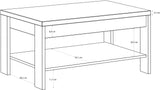 Table basse - Rectangle - Chene noir et chene beige - BOHOL - L 100 x P 60 xH  45,7 cm - 2 plateaux