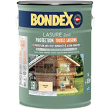 Lasure 2 en 1 protection extérieure - Incolore - Satin - Protection 12 ans - Toutes saisons - Bondex - 5L