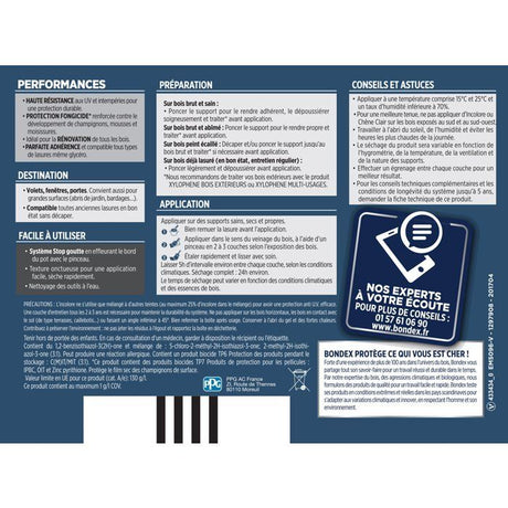 BONDEX Lasure 2 en 1 Satin Haute Protection 5 ans - Chene moyen
