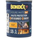 Lasure 2 en 1 Haute protection - Chene doré satin - BONDEX - 5 L
