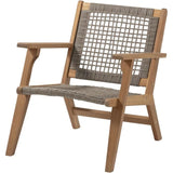 Fauteuil de jardin bas en bois d'Acacia FSC et en résine tressée - BORA - l60xP76xH73 cm