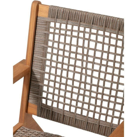 Fauteuil de jardin bas en bois d'Acacia FSC et en résine tressée - BORA - l60xP76xH73 cm