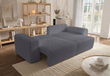 Canapé d'angle convertible - 4 places - BOBO - Tissu Gris anthracite - 244 x 138 x 86 cm