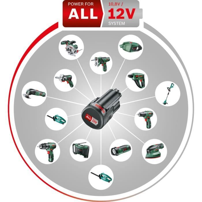 Aspirateur a main sans-fil Bosch - EasyVac 12 (Batterie, Chargeur et Accessoires inclus)