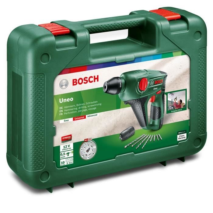 Perforateur sans fil Bosch - Uneo (LivrÈe avec 1 batterie 12V-2,5 Ah + chargeur)