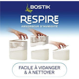 Absorbeur d'humidité - BOSTIK - Respire - Jusqu'a 25 m² - 2 recharges sans parfum - 2 x 250 g