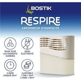 Absorbeur d'humidité - BOSTIK - Respire - Jusqu'a 25 m² - 2 recharges sans parfum - 2 x 250 g