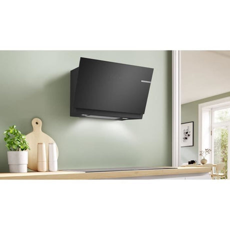 Hotte murale inclinée en verre BOSCH SER6 DWK81AN60 Noir - Home Connect