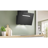 Hotte dÈcor murale - inclinÈe verre - BOSCH SER4 - DWK67FN60 Noir - Home Connect - L: 590 mm x P: 433 mm