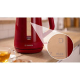 Bouilloire - BOSCH - TWK1M124 MyMoment - Rouge - capacité 1,7L - base 360° - filtre anti-calcaire