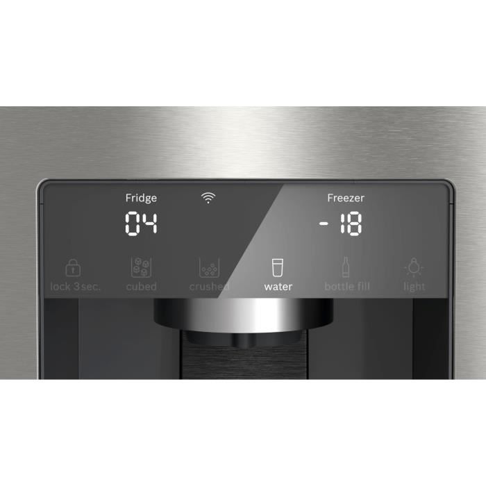 Réfrigérateur combiné - BOSCH SER6 - KFD96APEA - Multi-portes - Classe E - 375 L - 183 x 90,5 x 73,1 cm - Acier brossé