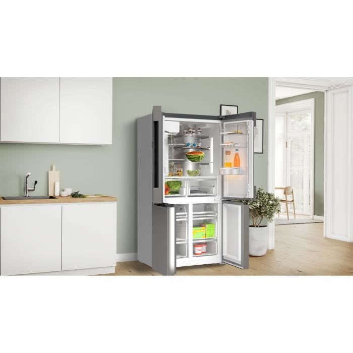 Réfrigérateur combiné - BOSCH SER6 - KFD96APEA - Multi-portes - Classe E - 375 L - 183 x 90,5 x 73,1 cm - Acier brossé