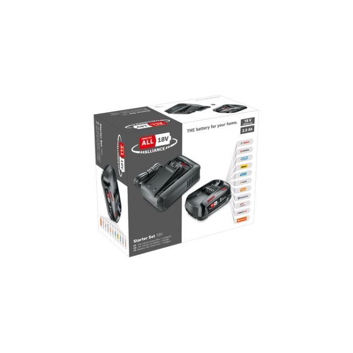 Pack Batterie 18V 2,5 Ah + chargeur AL 18V-44 - Bosch - POWER FOR ALL 18V