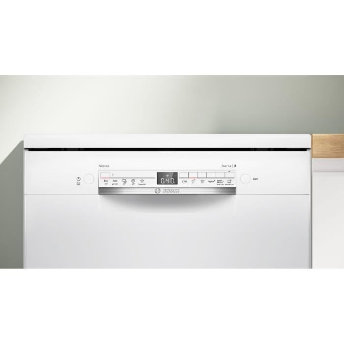 Lave-vaisselle pose libre BOSCH SER2 SMS2HTW03F - 13 couverts - Induction - L60cm - 46 dB - Blanc