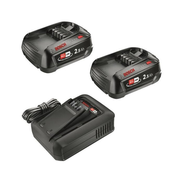 Pack 2 batteries 18V 2,5 Ah + chargeur AL 18V-44 - Bosch - POWER FOR ALL 18V