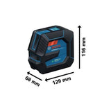 Laser lignes - BOSCH PROFESSIONAL - GLL 20-22 G - Laser vert - Alimentation Dual Power - Précision ± 0,3 mm/m