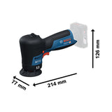 Polisseuse excentrique BOSCH PROFESSIONAL - GPX 12V-77 - 12V -Sans batterie ni chargeur - Avec plateau + tampon a polir 77mm