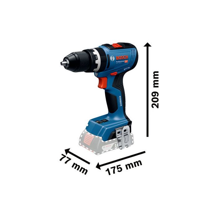 Perceuse a percussion sans fil BOSCH PROFESSIONAL - GSB 18V-65 - 18V - Avec 2 batteries GBA 18V 4,0Ah + chargeur GAL 18V-40, L-Case
