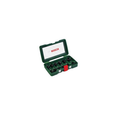 Bosch Accessories 12 pieces Ensemble de fraises au carbure (pour le bois, emmanchement Ř 8 mm, accessoires défonceuse)
